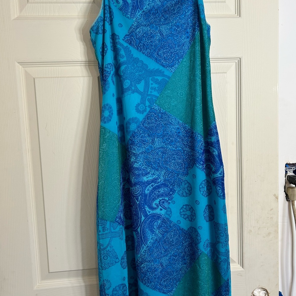 Blue Patterned Mini Dress